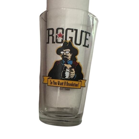 Rogue Brewing Beer Glass So You Want A Revolution Oregon Man Cave Barware IPA - Picture 2 of 5